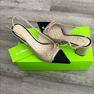 Sam Edelman Tan and Black Slingback Heels